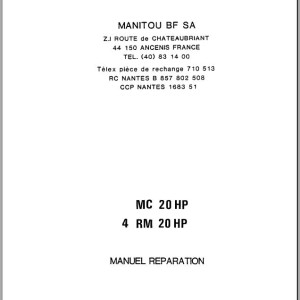 Manitou MC 20 HP-4 RM 20HP Repair Manual 47721
