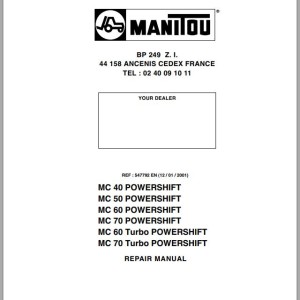 Manitou MC 40 50 60 70 60 Turbo 70 Turbo POWERSHIFT Repair Manual 547792