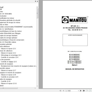 Manitou MC 40 50 60 70 POWERSHIFT MC 60 70 Turbo POWERSHIFT Repair Manual 547902