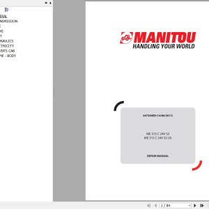 Manitou ME 315 C 24V S3 ME 315 C 24V S3 US Repair Manual 647560 2017
