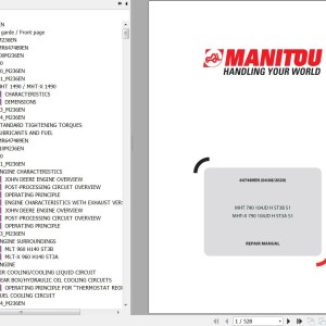 Manitou MHT 790 104JD H ST3B S1 MHT-X 790 104JD H ST3A S1 Repair Manual 647489