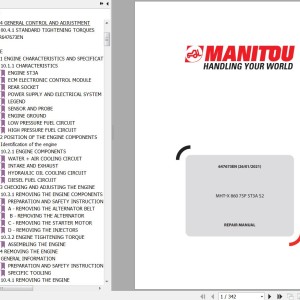 Manitou MHT-X 860 75P ST3A S2 Repair Manual 647673