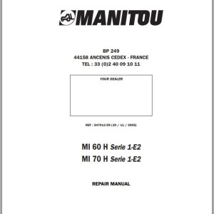 Manitou MI 60 H S1 E2 MI 70 H S1 E2 Service Manual 547913