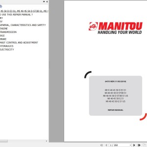 Manitou MI-X 40 45 50 D E3 S1 MI 40 45 50 D ST3B S1 MI 40 45 50 G S1 Repair Manual 647510