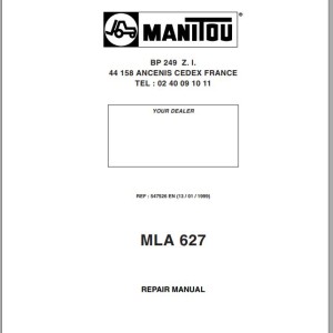 Manitou MLA 627 Repair Manual 547526