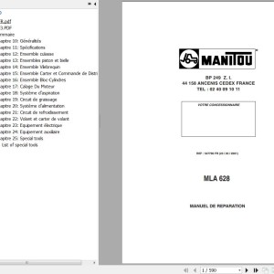 Manitou MLA 628 Repair Manual 547796