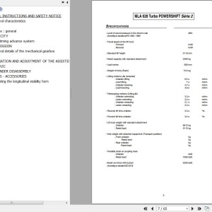 Manitou MLA 628 TURBO POWERSHIFT S2 MLA 628 120 LS TURBO POWERSHIFT S2 Repair Manual 547860
