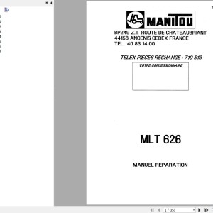 Manitou MLT 626 Repair Manual 47916