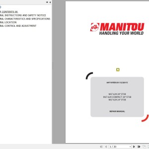 Manitou MLT 629 20P ST3B MLT 629 24P ST3B MLT 629 COMPACT 20P ST3B Repair Manual 647197