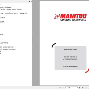 Manitou MLT 630 105D ST4 S1 MLT 630 105D V ST4 S1 MLT 630 105D V CP ST4 S1 Repair Manual 647633