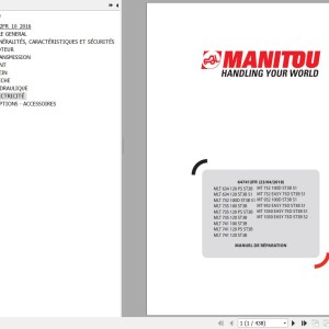 Manitou MLT 634 732 735 741 ST3B MT 732 932 1030 75 ST3B MT 732 932 100 ST3B Repair Manual 647412