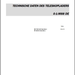 Manitou MLT 740 H LSU Turbo Series 1 MT 1033 HL Turbo Series 1 Repair Manual 547639