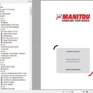 Manitou MLT 845 100D H ST4 S1 MLT 845 120D ST4 S1 Repair Manual 647819