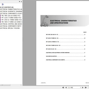 Manitou MLT 845 120 LSU MT 1235S 1435SL TURBO S4 E3 MLT 845H TURBO LSU MT 1435H SL S3 E3 Repair Manual 647227