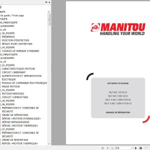 Manitou MLT 845 120 S5 E3 845 120H S4 E3 MLT-X 845 120M ST3A S6 845 120M H ST3A S5 Repair Manual 647182