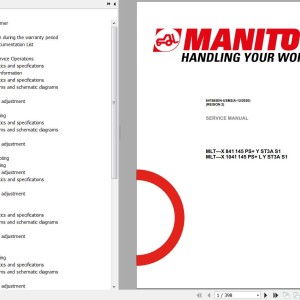 Manitou MLT-X 841 145 PS+ Y ST3A S1 MLT-X 1041 145 PS+ L Y ST3A S1 Service Manual 647885 2020