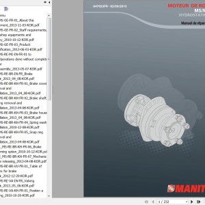 Manitou MS MSE Hydrostatic Motor Repair Manual 647053