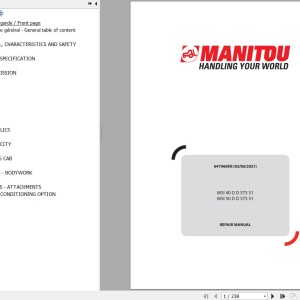 Manitou MSI 40 50 D D ST5 S1 Repair Manual 647960