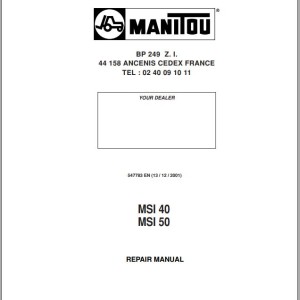 Manitou MSI 40 MSI 50 Service Manual 547783