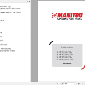 Manitou MT 1135 1135H 1135HA 1335 1335H 1335HA EASY 75D ST5 S1 Repair Manual 647802