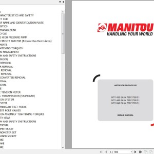 Manitou MT 1435 1440 1840 EASY 75D ST3B S1 Repair Manual 647583