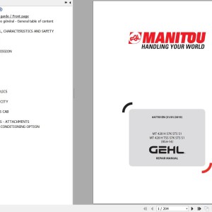 Manitou MT 420 H 57K ST5 S1 MT 420 H TSS 57K ST5 S1(RS4 14) Repair Manual 647781