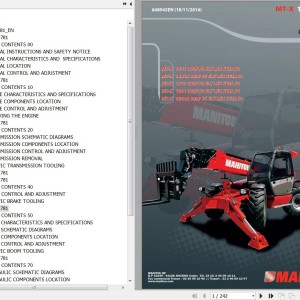 Manitou MT-X 1441 MT-X 1841 100P PS SLT LSU ST3A S1 MT-X 1740 100P PS SLT LSU ST3A S4 Repair Manual 648943