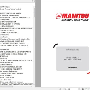 Manitou MT-X 733 95P 1033 ST 100P ST3A S1 Repair Manual 647792