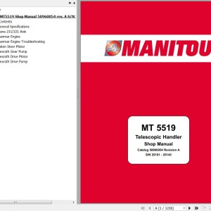 Manitou MT5519 Shop Manual 50960054 Rev.A