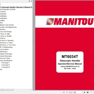 Manitou MT6034 Operators & Service Manual 50960008 Rev.B