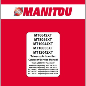 Manitou MT6642 MT8044 MT1004455 MT12042 Operators & Service Manual 50960025 Rev.D