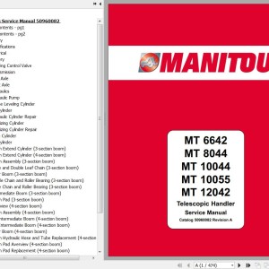 Manitou MT6642 MT8044 MT1004455 MT12042 Service Manual 50960082 Rev.A