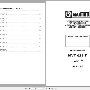 Manitou MVT 628 TURBO REXROTH COMFORT LINE MOT 1004 40(T) Repair Manual 648019