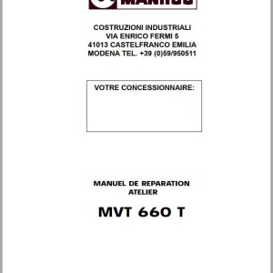 Manitou MVT 660 T Repair Manual 547070