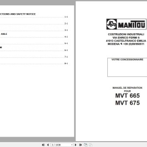 Manitou MVT 665 675 Turbo COMFORT LINE MOT 1004 4T Repair Manual 648065