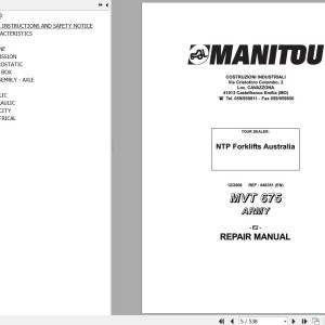 Manitou MVT 675 ARMY E2 Repair Manual 648351