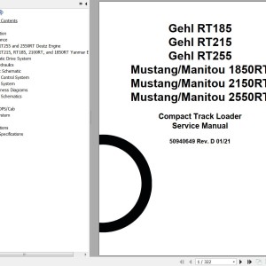 Manitou RT185 RT215 RT255 1850RT 2150RT 2550RT Service Manual 50940649 RevD