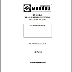 Manitou SLT 415 Repair Manual 547843
