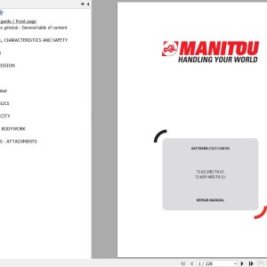 Manitou TJ 65 2RD T4 S1 TJ 65P 4RD T4 S1 Repair Manual 647783