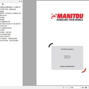 Manitou TJ 80P T4 S1 TJ 85 T4 S1 Repair Manual 647779