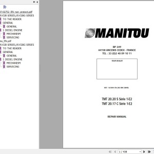 Manitou TMT 20.20 S Series 1-E2 TMT 20.17 C Series 1-E2 Repair Manual 547890