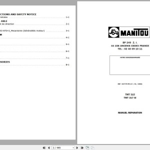 Manitou TMT 315 TMT 317 SI Repair Manual 547779