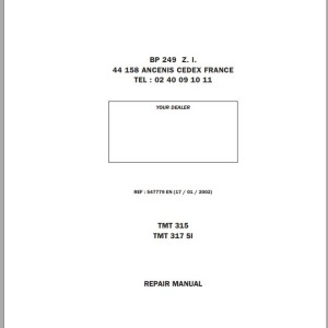 Manitou TMT 315 TMT 317 SI Service Manual 547779