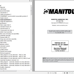 Manitou TTMT55 HT XT TTMT55 HT XT 4Way T3 Service Manual 51900024