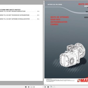 Manitou TXL 30-ST Gear Box Repair Manual 647035