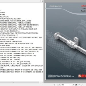 Manitou Type 111 Axle Assembly Repair Manual 647431