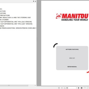 Manitou Type 221 Axle Repair Manual 647752