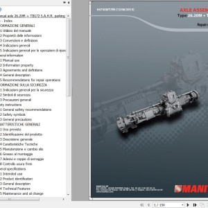 Manitou Type 26.20M + TB172 Axle Assembly Repair Manual 647438