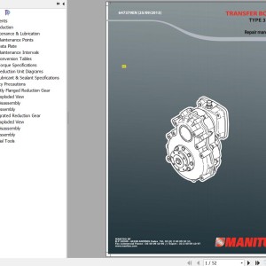 Manitou Type 357 Transfer Box Repair Manual 647379