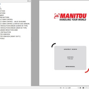 Manitou Type 367 Gear Box Repair Manual 647657